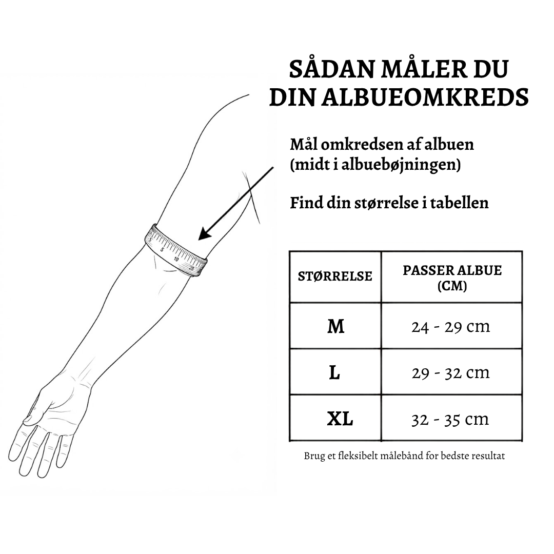 Albuestøtte med kompression og justerbar rem
