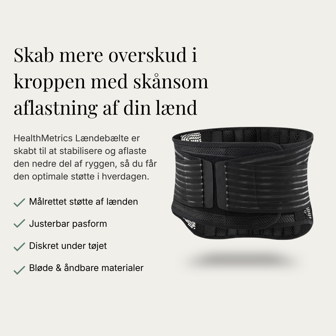 Lændestøtte der giver mere overskud i kroppen med skånsom aflastning af lænden